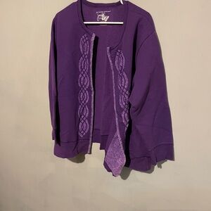 Just my size women’s 2X purple open front sweater